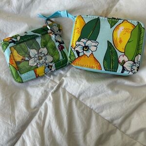 Vera Bradley Lemon Grove Card Holder and Pill Organizer